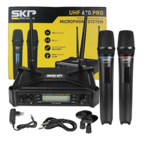 Micrófono Inalámbrico SKP UHF 600 Pro | Sistema Inalámbrico Profesional